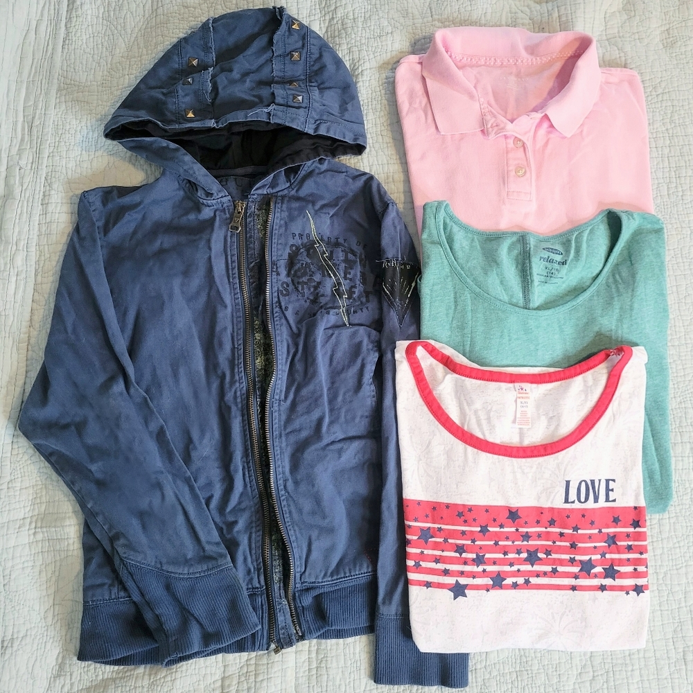 Girls Long & Short Sleeve Tops Bundle size L/XL 12-17